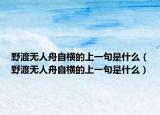 野渡無人舟自橫的上一句是什么（野渡無人舟自橫的上一句是什么）