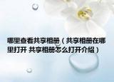 哪里查看共享相冊(cè)（共享相冊(cè)在哪里打開(kāi) 共享相冊(cè)怎么打開(kāi)介紹）