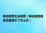 移動(dòng)寬帶無(wú)法續(xù)費(fèi)（移動(dòng)寬帶續(xù)費(fèi)還是用不了怎么辦）