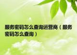 服務(wù)密碼怎么查詢(xún)運(yùn)營(yíng)商（服務(wù)密碼怎么查詢(xún)）