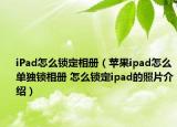 iPad怎么鎖定相冊（蘋果ipad怎么單獨鎖相冊 怎么鎖定ipad的照片介紹）