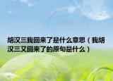胡漢三我回來了是什么意思（我胡漢三又回來了的原句是什么）