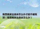 我想離家出走該怎么辦才能不被找到（我想離家出走該怎么辦）