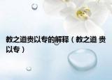 教之道貴以專的解釋（教之道 貴以專）