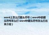 word上怎么打箭頭符號（word中的箭頭符號怎么打 word中箭頭符號怎么打出來介紹）