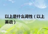 以上是什么詞性（以上英語）