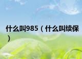 什么叫985（什么叫續(xù)保）