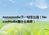 nozuonodie下一句怎么說（NozuoNodie是什么意思）