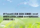 多個excel匯總表 自動匯總數(shù)據(jù)（excel表格怎么自動匯總數(shù)據(jù) excel如何自動匯總數(shù)據(jù)介紹）