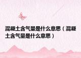 混凝土含氣量是什么意思（混凝土含氣量是什么意思）