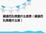 藏語巴扎嘿是什么意思（藏語巴扎嘿是什么意）