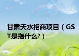 甘肅天水招商項(xiàng)目（GST是指什么?）