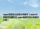 oppo手機(jī)怎么啟動小布助手（oppo小布助手在哪打開 oppo如何開啟小布助手介紹）