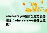 whereareyou是什么意思英語(yǔ)翻譯（whereareyou是什么意思）