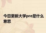 今日更新大學(xué)pre是什么意思