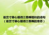 誰(shuí)言寸草心報(bào)得三春暉相似的詩(shī)句（誰(shuí)言寸草心報(bào)得三春暉的意思）