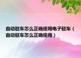自動駐車怎么正確使用電子駐車（自動駐車怎么正確使用）