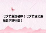 七夕節(jié)主題名稱（七夕節(jié)活動主題名字或標(biāo)語）