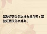 駕駛證丟失怎么補(bǔ)辦得幾天（駕駛證丟失怎么補(bǔ)辦）