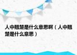 人中翹楚是什么意思啊（人中翹楚是什么意思）