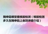 隨申碼哪里看核酸檢測（核酸檢測多久在隨申碼上查到詳細(xì)介紹）