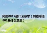 網(wǎng)絡(luò)8017是什么意思（網(wǎng)絡(luò)用語(yǔ)801是什么意思）