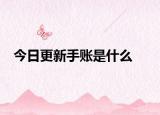 今日更新手賬是什么