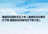 滴滴貨運(yùn)微信怎么下單（滴滴貨運(yùn)在哪進(jìn)行下單 滴滴貨運(yùn)在哪可以下單介紹）