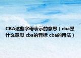 CBA這些字母表示的意思（cba是什么意思 cba的音標(biāo) cba的用法）