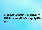 deputy什么意思?。╠eputy是什么意思 deputy的音標 deputy的用法）