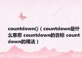 countdown()（countdown是什么意思 countdown的音標(biāo) countdown的用法）