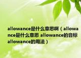 allowance是什么意思啊（allowance是什么意思 allowance的音標(biāo) allowance的用法）