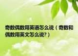 奇數(shù)偶數(shù)用英語怎么說（奇數(shù)和偶數(shù)用英文怎么說?）