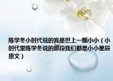 陳學冬小時代說的我是世上一顆小?。ㄐr代里陳學冬說的那段我們都是小小星辰原文）
