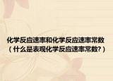 化學(xué)反應(yīng)速率和化學(xué)反應(yīng)速率常數(shù)（什么是表觀化學(xué)反應(yīng)速率常數(shù)?）