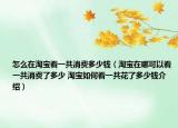 怎么在淘寶看一共消費多少錢（淘寶在哪可以看一共消費了多少 淘寶如何看一共花了多少錢介紹）