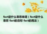 fact是什么意思單詞（fact是什么意思 fact的音標(biāo) fact的用法）