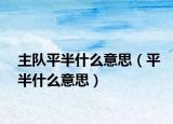 主隊平半什么意思（平半什么意思）