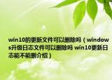 win10的更新文件可以刪除嗎（windows升級日志文件可以刪除嗎 win10更新日志能不能刪介紹）