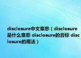 disclosure中文意思（disclosure是什么意思 disclosure的音標 disclosure的用法）