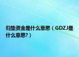 歸墊資金是什么意思（GDZJ是什么意思?）