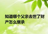 知道哪個父親去世了財產怎么繼承