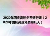 2020年國(guó)慶高速免費(fèi)通行表（2020年國(guó)慶高速免費(fèi)哪幾天）