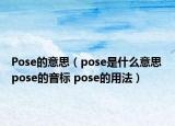 Pose的意思（pose是什么意思 pose的音標(biāo) pose的用法）