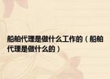 船舶代理是做什么工作的（船舶代理是做什么的）