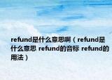 refund是什么意思?。╮efund是什么意思 refund的音標(biāo) refund的用法）