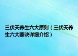 三伏天養(yǎng)生六大原則（三伏天養(yǎng)生六大要訣詳細(xì)介紹）