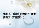 彈奏《廣陵散》的是誰?（是誰彈奏了《廣陵散》）