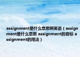assignment是什么意思啊英語（assignment是什么意思 assignment的音標(biāo) assignment的用法）