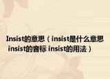 Insist的意思（insist是什么意思 insist的音標 insist的用法）